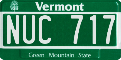 VT license plate NUC717