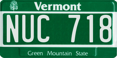 VT license plate NUC718