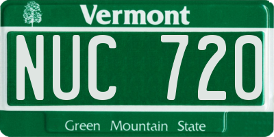 VT license plate NUC720