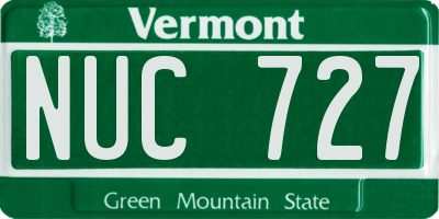 VT license plate NUC727