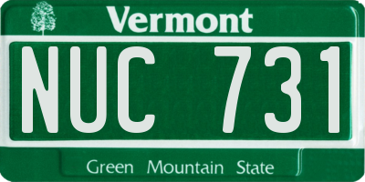 VT license plate NUC731
