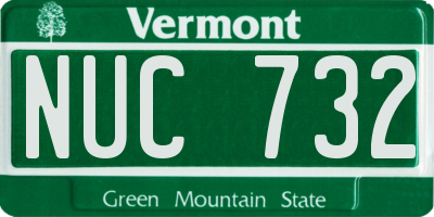 VT license plate NUC732