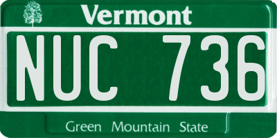 VT license plate NUC736