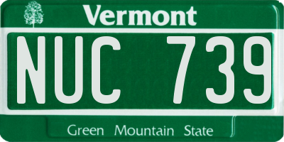 VT license plate NUC739
