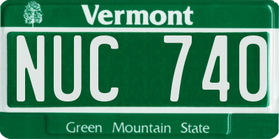 VT license plate NUC740