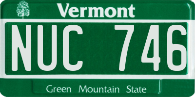VT license plate NUC746