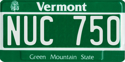VT license plate NUC750