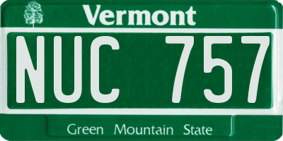 VT license plate NUC757
