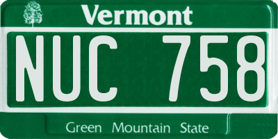 VT license plate NUC758