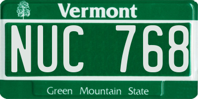 VT license plate NUC768
