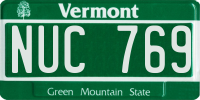 VT license plate NUC769