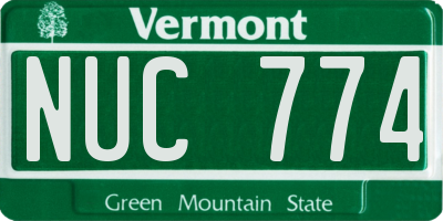 VT license plate NUC774