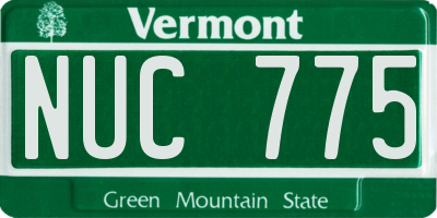 VT license plate NUC775