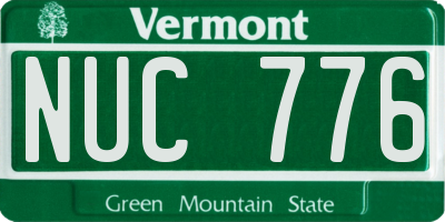 VT license plate NUC776