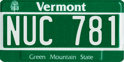 VT license plate NUC781