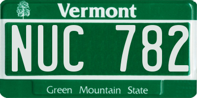 VT license plate NUC782