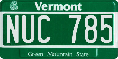 VT license plate NUC785