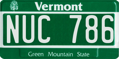 VT license plate NUC786
