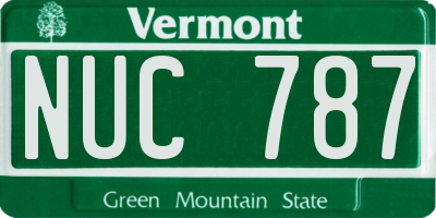 VT license plate NUC787