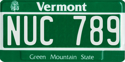 VT license plate NUC789