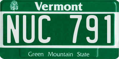 VT license plate NUC791