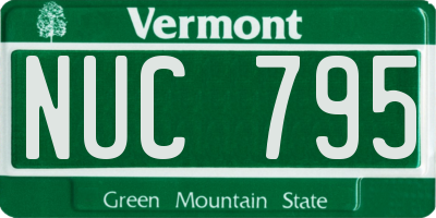 VT license plate NUC795