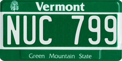 VT license plate NUC799