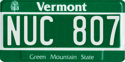 VT license plate NUC807