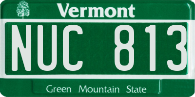 VT license plate NUC813