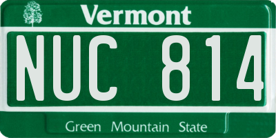VT license plate NUC814