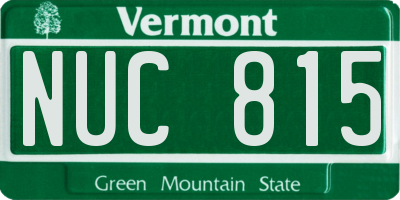 VT license plate NUC815