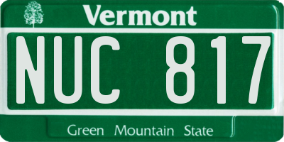 VT license plate NUC817