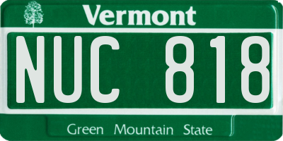VT license plate NUC818