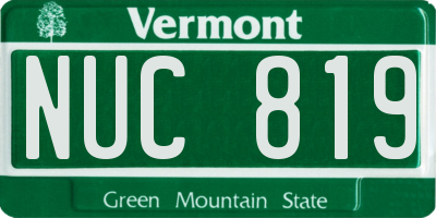 VT license plate NUC819