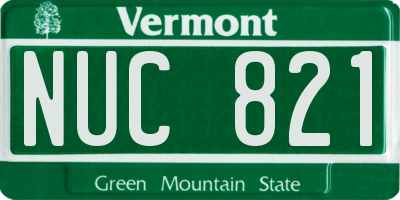 VT license plate NUC821