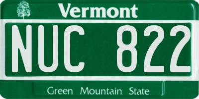 VT license plate NUC822