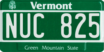 VT license plate NUC825