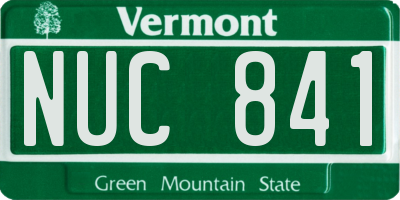 VT license plate NUC841