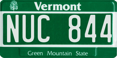 VT license plate NUC844