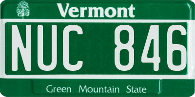 VT license plate NUC846