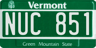 VT license plate NUC851