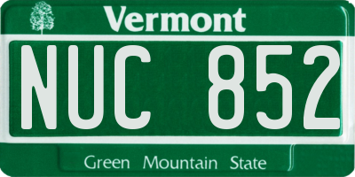 VT license plate NUC852