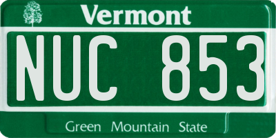 VT license plate NUC853