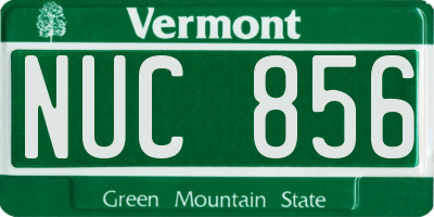VT license plate NUC856