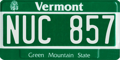 VT license plate NUC857
