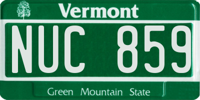 VT license plate NUC859