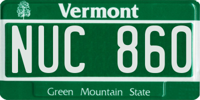 VT license plate NUC860