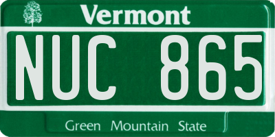 VT license plate NUC865