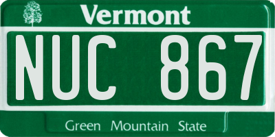 VT license plate NUC867