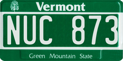 VT license plate NUC873